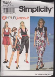 8486 Simplicity  2 HOURS CUTE LOOSE TIED JUMPSUIT 3 LENGTHS PATTERN 6-16